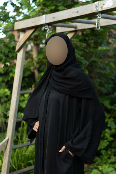 Black open abaya
