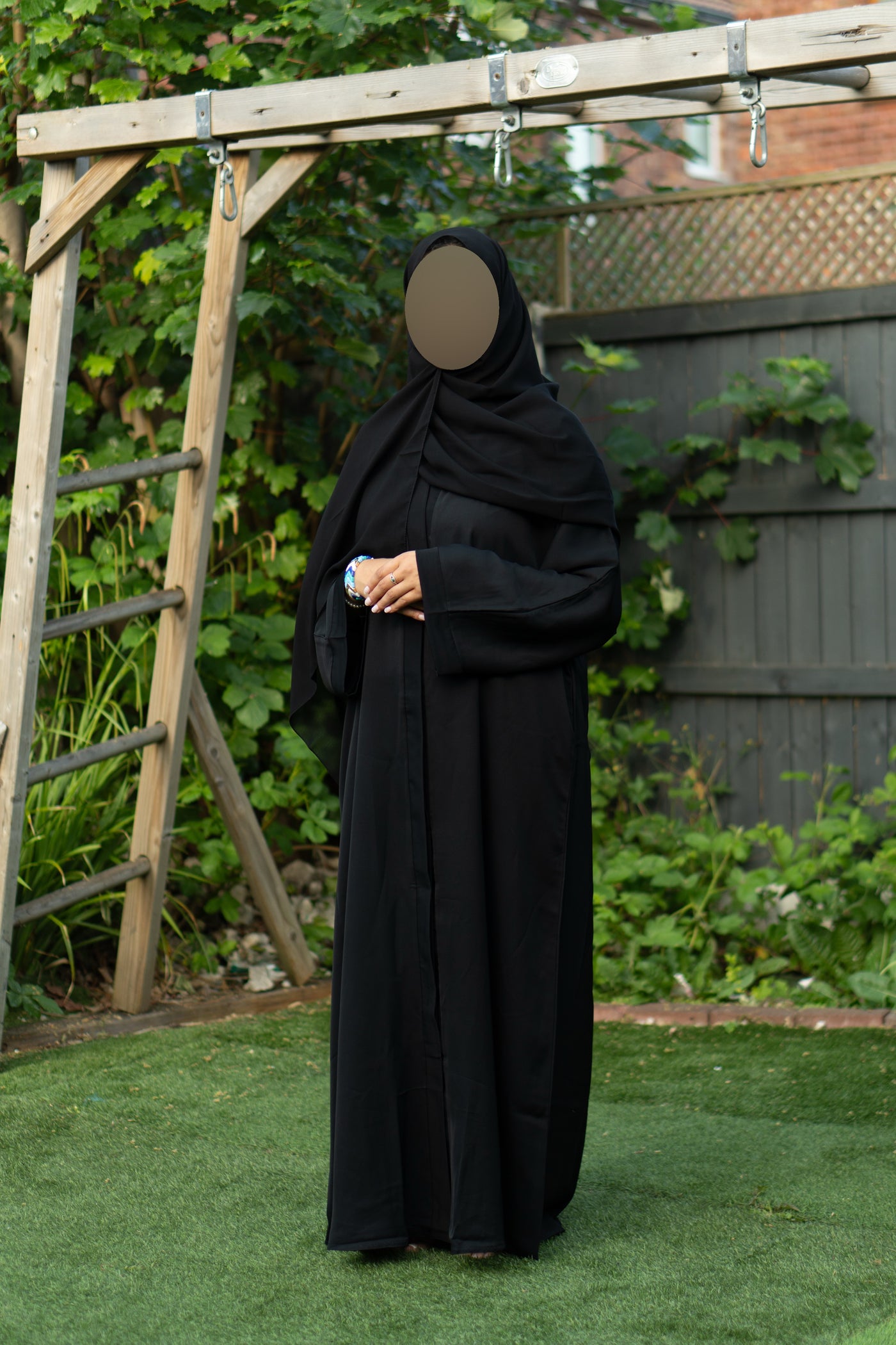 Black open abaya