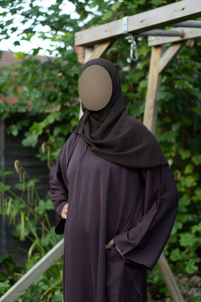 Plum closed abaya