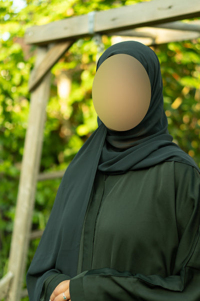 Emerald green open abaya