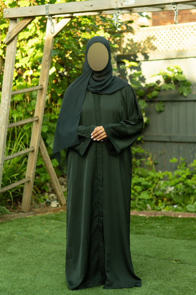 Emerald green open abaya