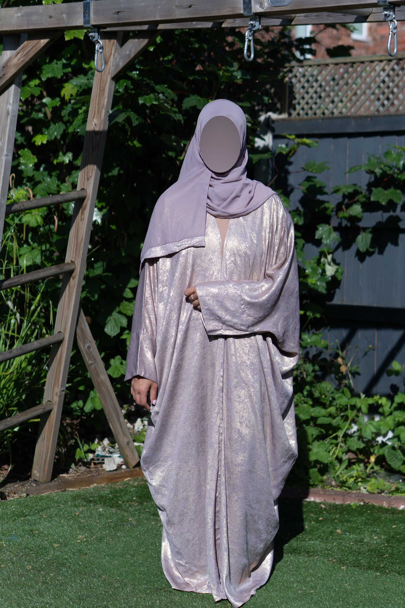 Lilac shimmer abaya