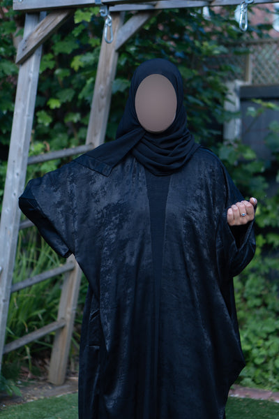 Black shimmer abaya