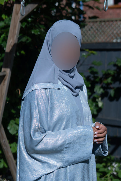 Baby blue shimmer abaya