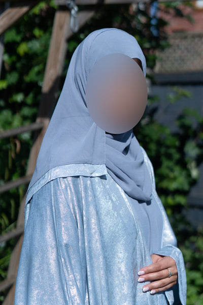 Baby blue shimmer abaya