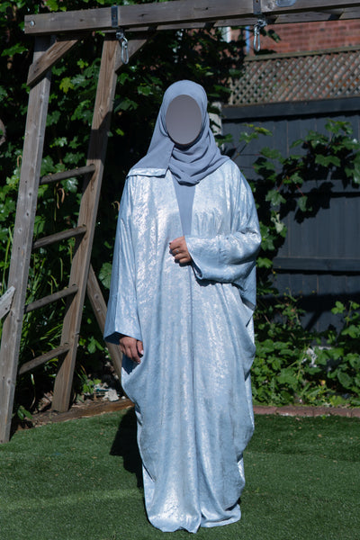 Baby blue shimmer abaya