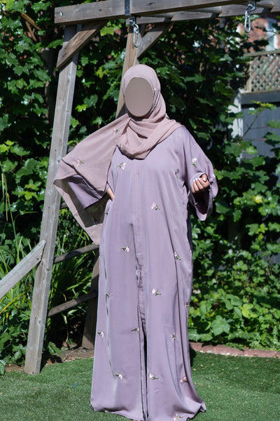 Taupe Floral Abaya