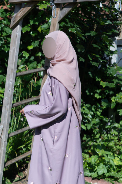 Taupe Floral Abaya