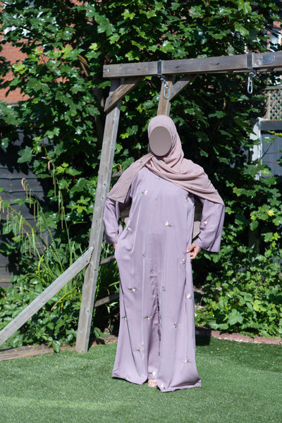 Taupe Floral Abaya