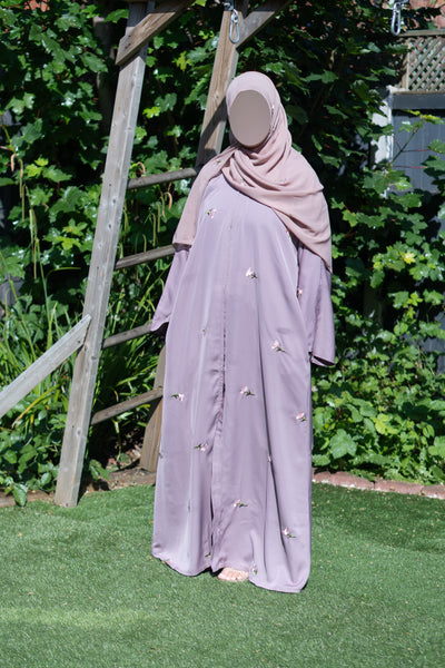 Taupe Floral Abaya