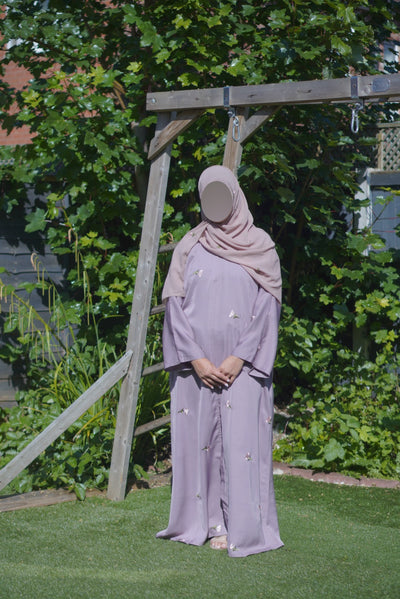 Taupe Floral Abaya