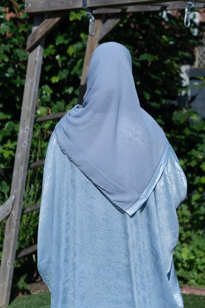 Baby blue shimmer abaya