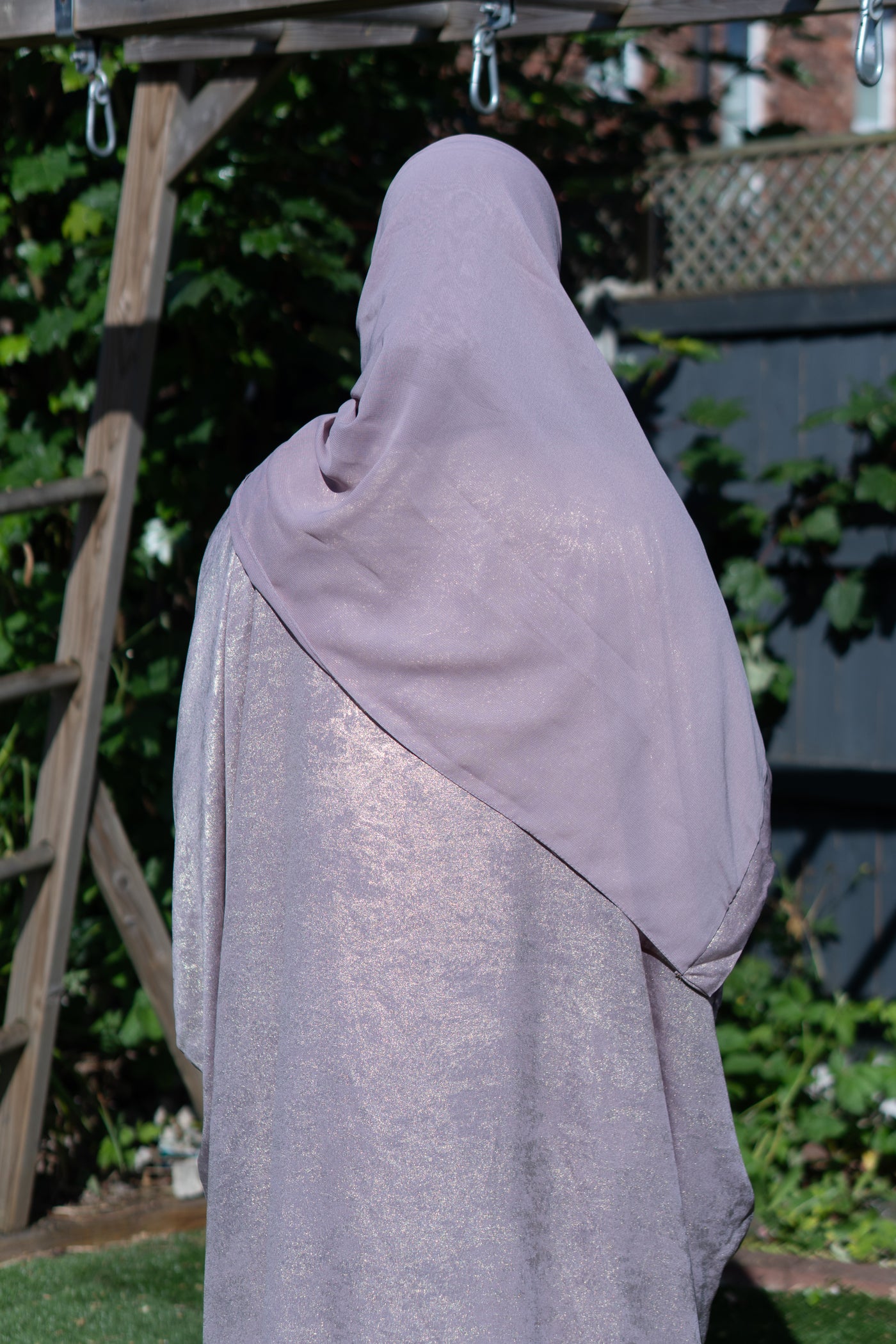 Lilac shimmer abaya