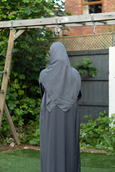 Grey open abaya
