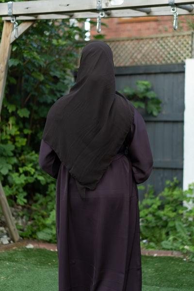 Plum closed abaya